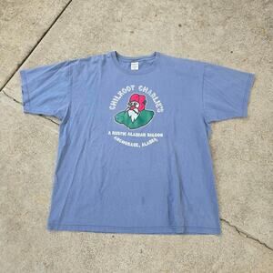 Vtg CHILKOOT CHARLIE'S Alaskan Saloon Mustache Guy Anchorage Bar Tee Shirt XXL